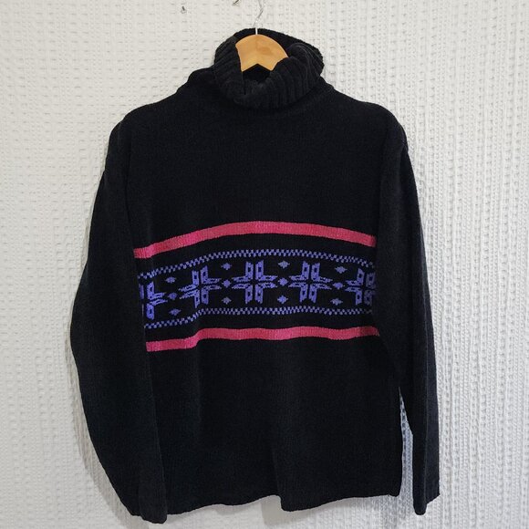 Vintage Partners 90's Turtleneck Holiday Sweater Women's Size Medium - Picture 3 of 12